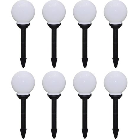 Wegeleuchten 8 Stk. LED 15 cm mit Erdspieß