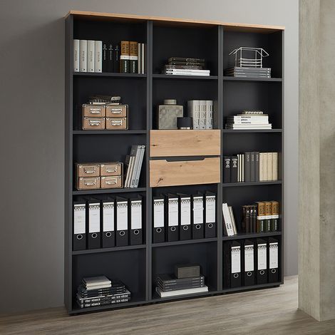 Aktenschrank Set 3-teilig MANRESA-36 graphit Eiche (1/5)