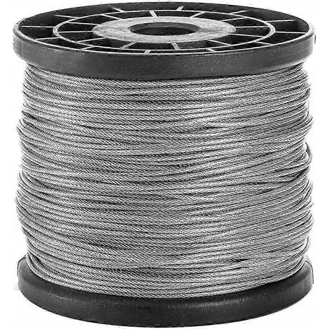 Câble en acier inoxydable de 1/16 pouce x 500 pieds - Câble d'aviation pour étendoir à linge extérieur et projets de bricolage (1/5)