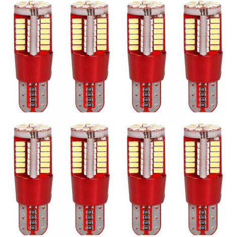 8pcs Lampada Led T10 W5W 194 168 57 SMD 3014 Luce Auto12V Canbus 1.8W 300lm 35mm Bianco Freddo 6500K