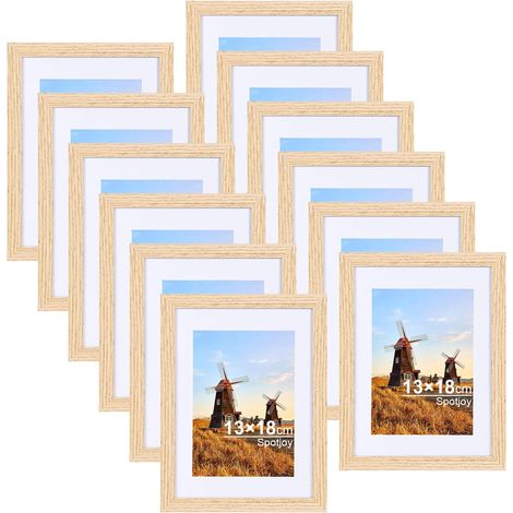 Set cornici foto 12 pz legno 13x18 cm vetro acrilico (1/5)