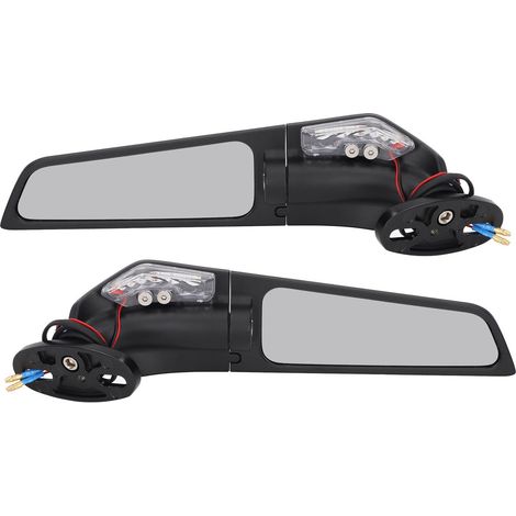 Sportmotorrad-Seitenspiegel mit LED-Blinkern, schwenkbar, Ersatz für Ninja 250 300 H2 H4, links und rechts (1/5)