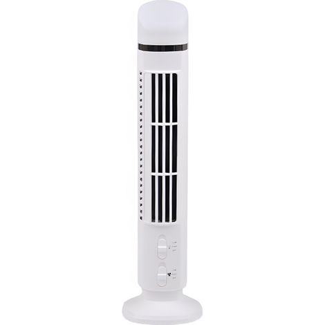 Vertikaler Turmventilator, 38 cm (15 Zoll), 360°-Drehung und 2 Geschwindigkeitsstufen, Schwarz-Weiß.