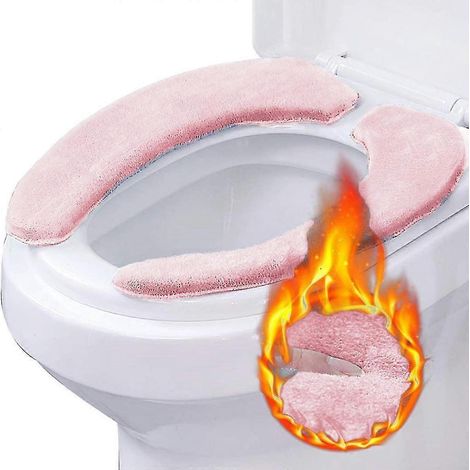 Housse de siège de toilette chauffante, auto-adhésive, lavable et découpable (1/4)