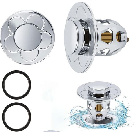2 Pièces Bonde de Lavabo Universel Pop Up,Bonde de Lavabo Pop-Up avec Filtre Anti-Clogging,Flitre de Vidange Anti-Bloqué (1/5)