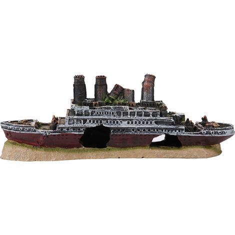 Ornement de décoration d'aquarium de navire naufragé perdu du Titanic Ornements d'épave de navire (1/4)