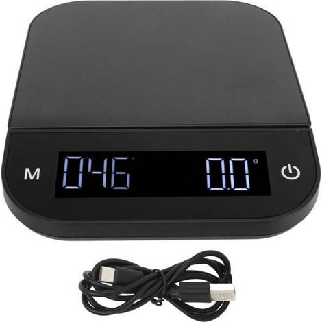Balance à café numérique étanche 0,1 g, haute précision, manuelle, automatique, portable, avec minuterie, 5 kg (1/5)