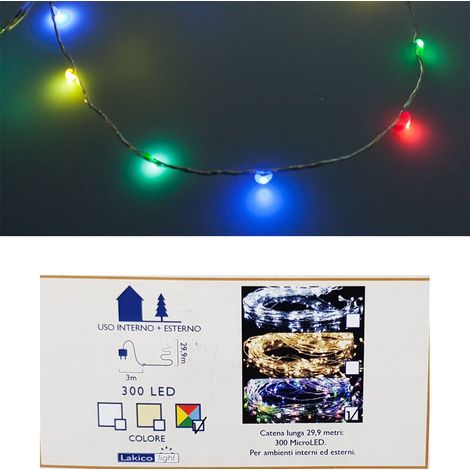 300 MICROLED LINEARI LUCI MULTICOLOR LUCE FISSA (1/2)