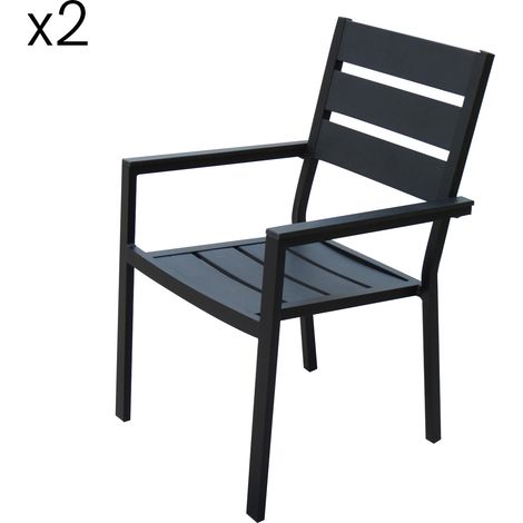 Set aus 2 schwarzen Polyholzstühlen ANZIO