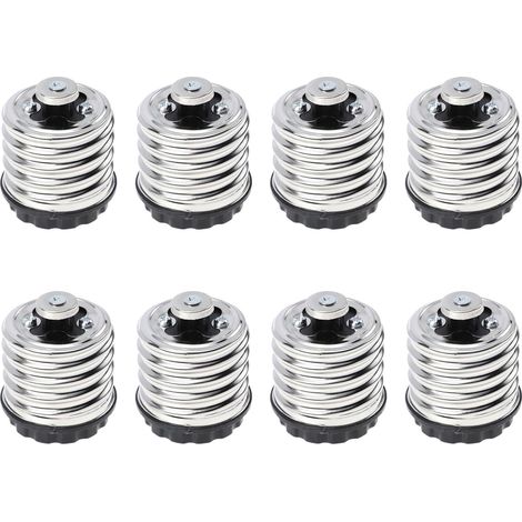 Adattatore per attacco E40 a E27 da 8 pezzi, convertitore per lampadina compatibile con LED sicuro e versatile, accessori per lampade comodi da usare