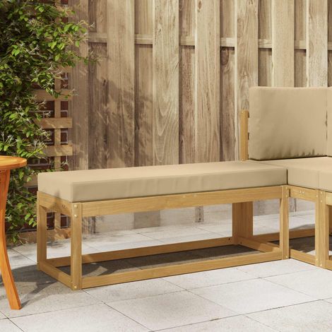 vidaXL Banc de Jardin Blanc 115 x 43 x 45 cm Bois d'Acacia Massif