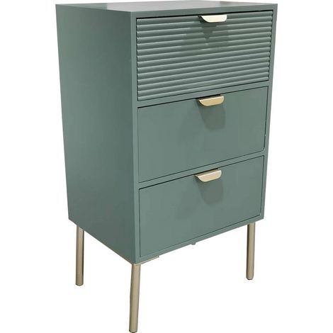 3 Drawers Chest of Drawers - Wood - L30 x W40 x H75 cm - Green