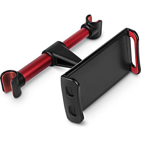 Support repose-tête voiture pivotant 360° pour tablette smartphone siège arrière rouge (1/5)