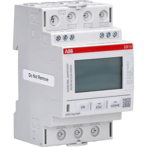 ABB D13 15-M 65 MODBUS COMPTEUR TRIPHASÉ 65A MODBUS RTU MID 1DO+1DI 2CMA241765R1000