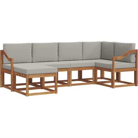 Outdoor Sofa Set 6 pcs Natural and Light Grey vidaXL (1/5)