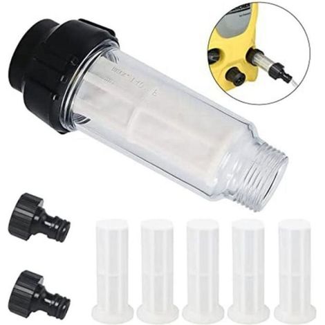 Tuyau D'arrosage - 3/4 Pouces - Avec Préfiltre - Pour Système De Filtration - 5 Inserts De Filtre Et 2 Adaptateurs Rapides (1/5)