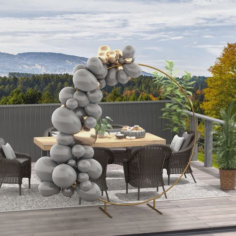 Gartenbogen, Rosenbogen, Kletterpflanzenbogen für Hochzeiten, Geburtstage, Zeremonien und Bankette, vergoldeter Stahl