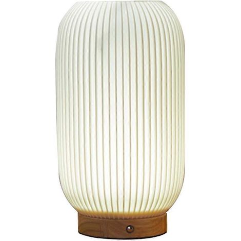 Vintage-Nachttischlampe mit Streifenmuster, kleines vasenförmiges Nachtlicht, wiederaufladbar, geradliniges Design (1/5)
