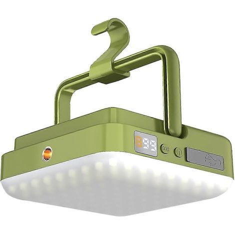 Lanterne rechargeable portable pour le camping, lampe suspendue pour marché nocturne, lampe magnétique d'extérieur, lumière verte (1/5)