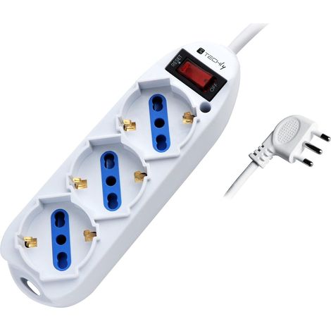 Multiprise 3 Prises Italiennes Bipass/Schuko avec fiche 10 A (1/5)