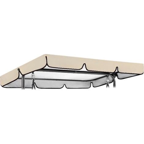 Ersatzdach für Gartenschaukel, Ersatzabdeckung, wasserdichtes Gartenschaukeldach, Schaukelersatz für Terrassen und Balkone (Beige 24918518cm)