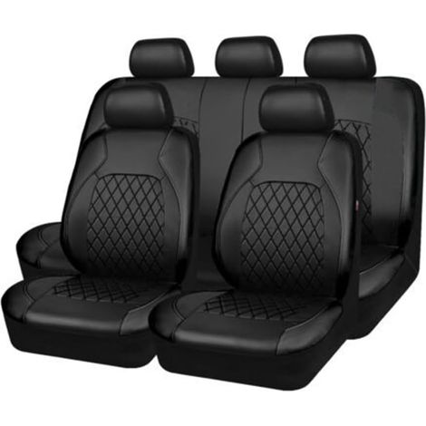 Housse de Siège Auto - 9 Pièces - Cuir PU - Protection Intégrale - Ford Fiesta 2008-2017 - Noir (1/5)