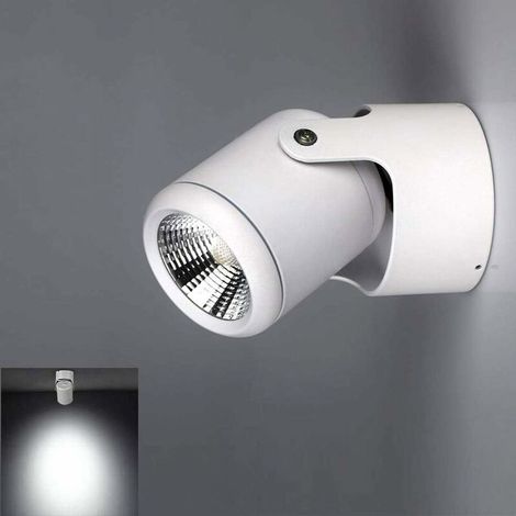 DEESSE SHOP - Applique murale LED blanche 7W (blanc froid) pour chambre à coucher avec tête de projecteur orientable à 180°. Accessoires mono-spot à LED pour cuisines. (ÉPI) (1/5)