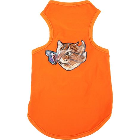 Vêtements pour animaux de compagnie en coton avec accessoires de peinture diamant en résine à faire soi-même pour chiots, orange, taille M (1/5)