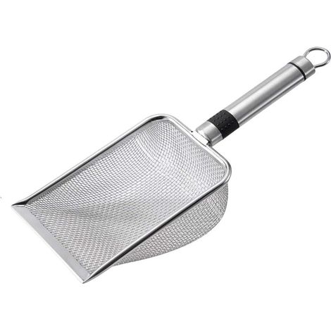 LaBlanc – Katzenstreuschaufel mit Metallgriff, Reinigungsschaufel für Katzenstreu, Siebschaufel für Katzen und Haustiere, 2 mm x 2 mm (1/5)