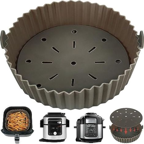 Garniture en silicone pour friteuse à air Ninja Foodi MAX 15-en-1 OL750UK / 9-en-1 OP500UK, grand rond 9 pouces, compatible COSORI 5.5L/6.4L, TOWER, Instant XXL
