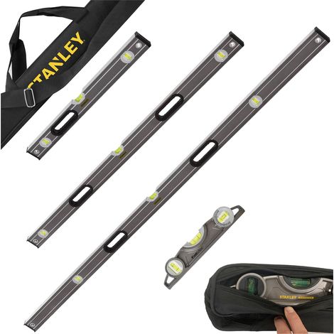Stanley Fatmax Pro Box Beam Pro Spirit Level Set 4pc - 250 600 1200 1800mm + Bag