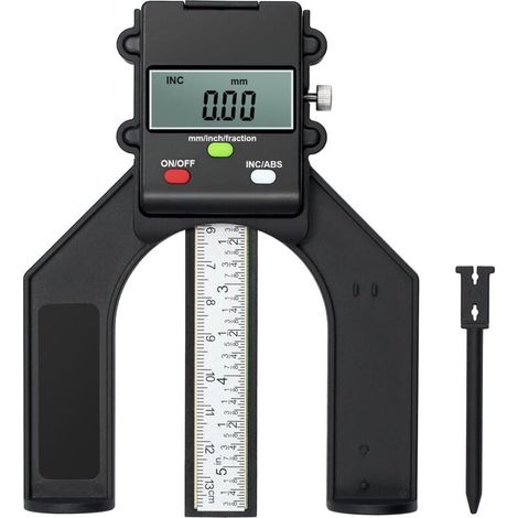 Bardusch - Profondimètre Numérique Jauge de Hauteur 80mm/3.14in avec Batterie Précision de 0.10mm/0.004in avec Fonction ABS/INC Mesure de Hauteur/Profondeur pour Menuiserie Bois Scie à Table (1/5)