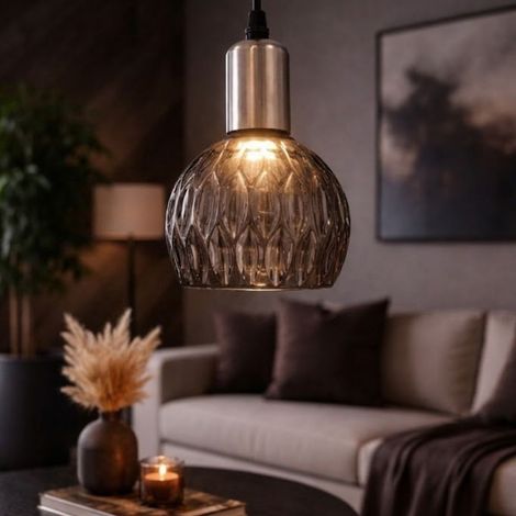 Ampoule LED décorative avec abat-jour en verre, 3000K Gris (1/5)