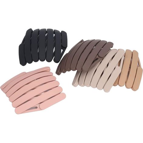 Set of 5 Trendy Korean Style Foldable Headbands, Non-Slip with Built-in Teeth, Portable Pocket Headbands for Girls in Various Colors (1/5)