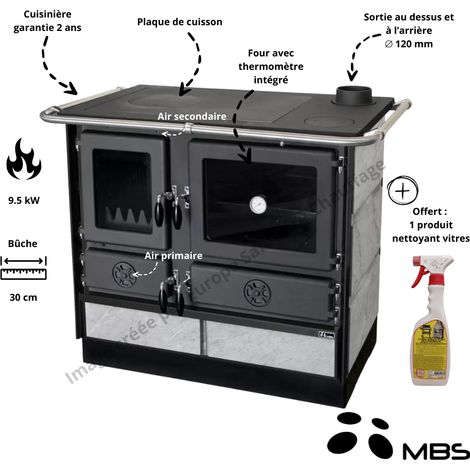 Cuisinière à bois 9.5 kW Ragnar Ollaire MBS (1/3)
