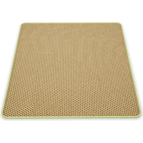 Tapis anti-sable pour bac à litière kaki double couche épaissi modèle 10