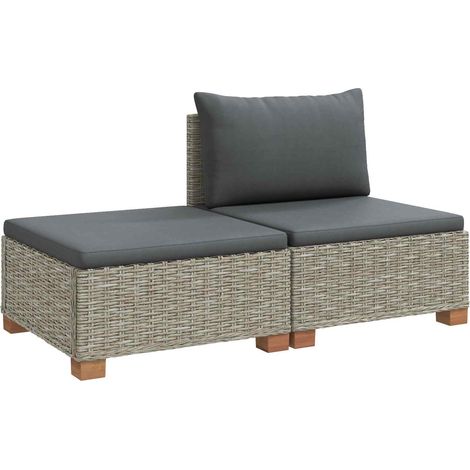 2 pz Set Lounge in Rattan con Cuscini GENDT Rattan naturale vidaXL (1/5)