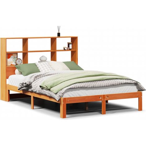 Maison Exclusive - Letto Libreria senza Materasso Marrone Cera 140x190 cm in Pino