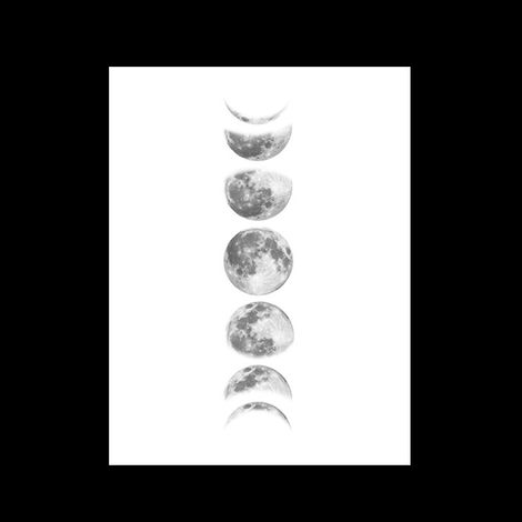 Rahmenloses Leinwandbild Mondphasen Wandbild Weiß Wohndekoration 090-1 (1/5)
