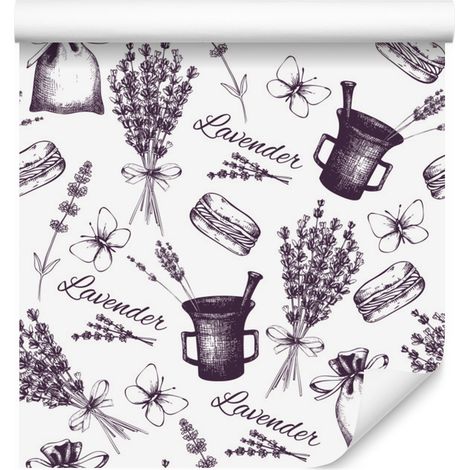 Carta da parati color lavanda per soggiorno e camera da letto, 50x1000 cm (1/5)