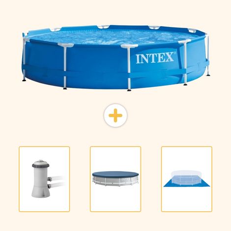 Intex Piscine Tubulaire Ronde - 366x76 cm - 4-pièces SCB76 (1/5)
