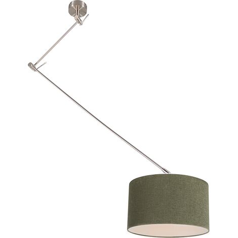 Hängelampe Stahl mit Schirm 35 cm grün verstellbar - Blitz I
