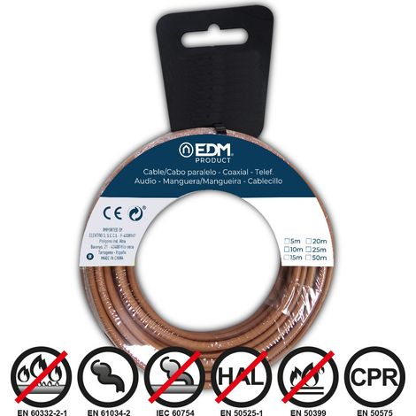Bobine Fil Électrique Flexible 2,5mm Marron Sans Halogène 10m (1/2)