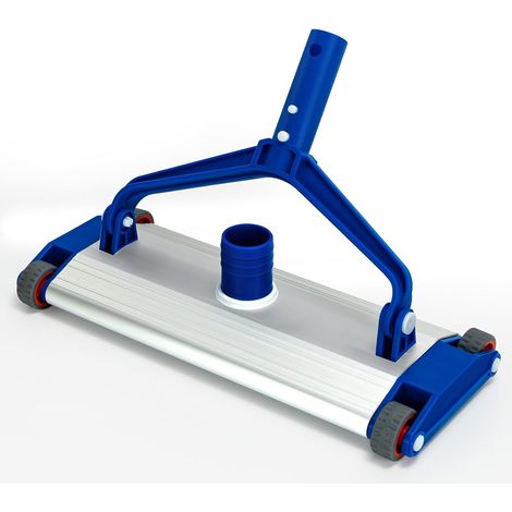 Poolbürste mit 34 cm Aluminium-Sauganschluss und 4 Rädern, robustem 2,2 kg Pool-Staubsaugerkopf für 38 mm Schlauch, Saugbürste für Aufstell- und Einbaupools