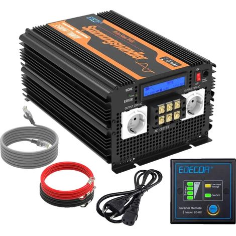 Onduleur EDECOA UPS, 3500W de sortie, onde sinusoïdale pure (1/5)