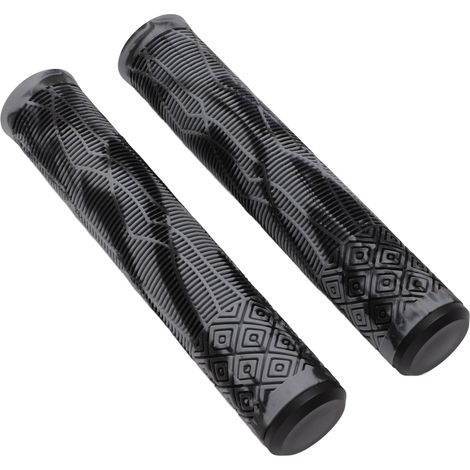 Poignée de guidon VTT 22,2mm TPE caoutchouc antidérapant doux avec embouts de guidon verrouillables gris noir (1/5)