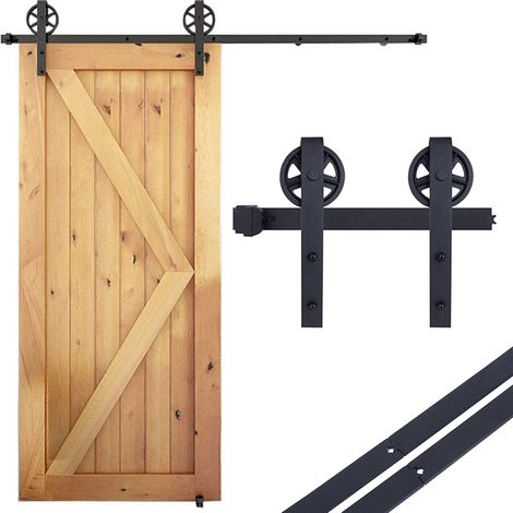 Porte de Grange Coulissante Kit de Rail pour Porte de Grange Kit de Rail Porte Coulissante - 1,5M