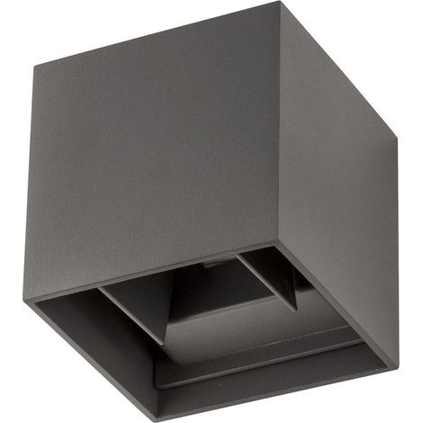Merano Chicago Applique Murale Extérieure Up Down 2 Lumières Gris Foncé Aluminium LED 2x3W 510Lm 3000K Réglable IP54