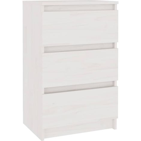 Maison Exclusive - Mesita de noche madera maciza de pino blanca 4 (1/5)
