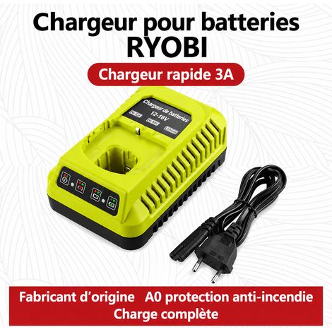 Chargeur Batterie Ryobi P117 12V-18V Prise britannique 2A Norme britannique 2A Standard britannique Format britannique 24 18 × 14,5 × 9,2 cm 500 g – Livraison gratuite (1/5)